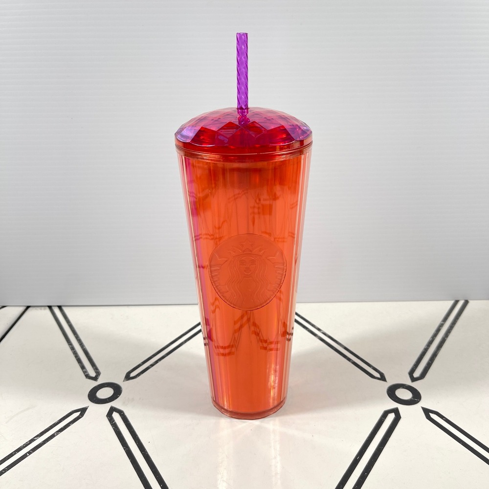 Starbucks Kaleidoscope Dragonfruit Pink Faceted Dome Lid Venti Tumbler 24oz